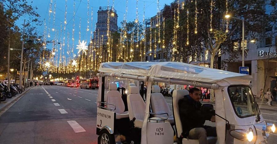 Barcelona: Private Christmas Lights Tour by Eco Tuk Tuk - Passeig de Gràcia and Gaudí after dark
