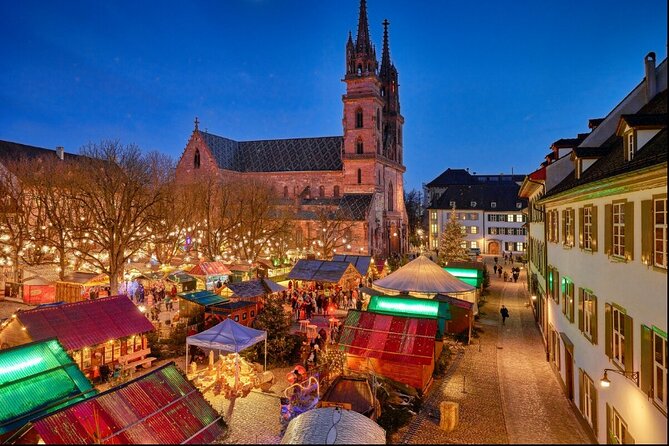 Basel’s Christmas Spirit: Private Walking Tour with Glühwein Mug - Basel Minster with a Gothic Christmas setting