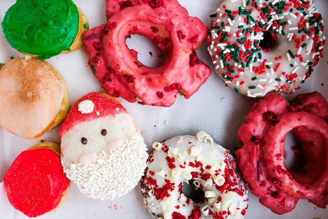 Christmas Delights: Festive Tea & Doughnuts at Borough Market - Walking through Borough Market between bites
