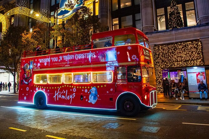 Christmas Lights Tour by Vintage Bus in London - Passing Trafalgar Square and Norway’s tree