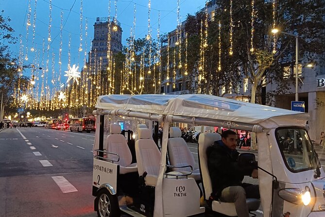 Christmas Lights Tour of Barcelona in Private Eco Tuk Tuk - Barcelona Christmas lights from a moving seat