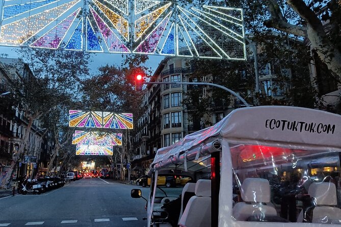 Christmas Lights Tour of Barcelona in Private Eco Tuk Tuk - What the $51.01 price really buys
