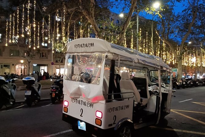 Christmas Lights Tour of Barcelona in Private Eco Tuk Tuk - Passeig de Gracia brings the Gaudí highlights