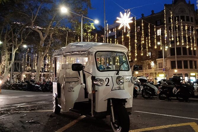 Christmas Lights Tour of Barcelona in Private Eco Tuk Tuk - Smaller landmarks add variety