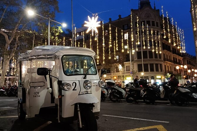 Christmas Lights Tour of Barcelona in Private Eco Tuk Tuk - The Arc de Triomf closes the circuit