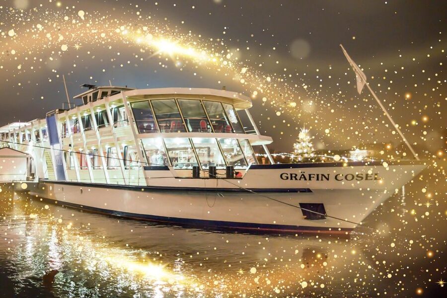 Dresden: Christmas Lunch - festive river cruise - What the Elbe looks like from the ship