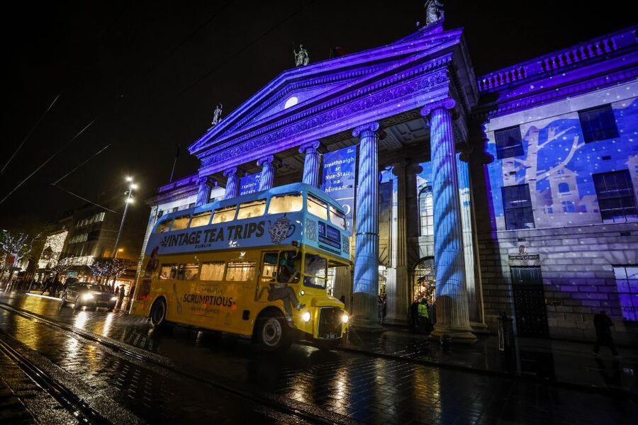 Dublin: Christmas Lights Festive Bus Tour with Afternoon Tea - Dublin’s Christmas lights from the upper deck