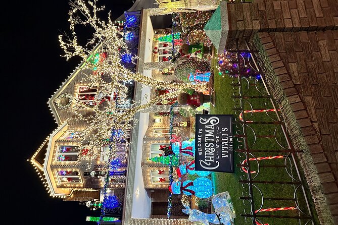 French Christmas Tour in Brooklyn - Dyker Heights Christmas lights after dark