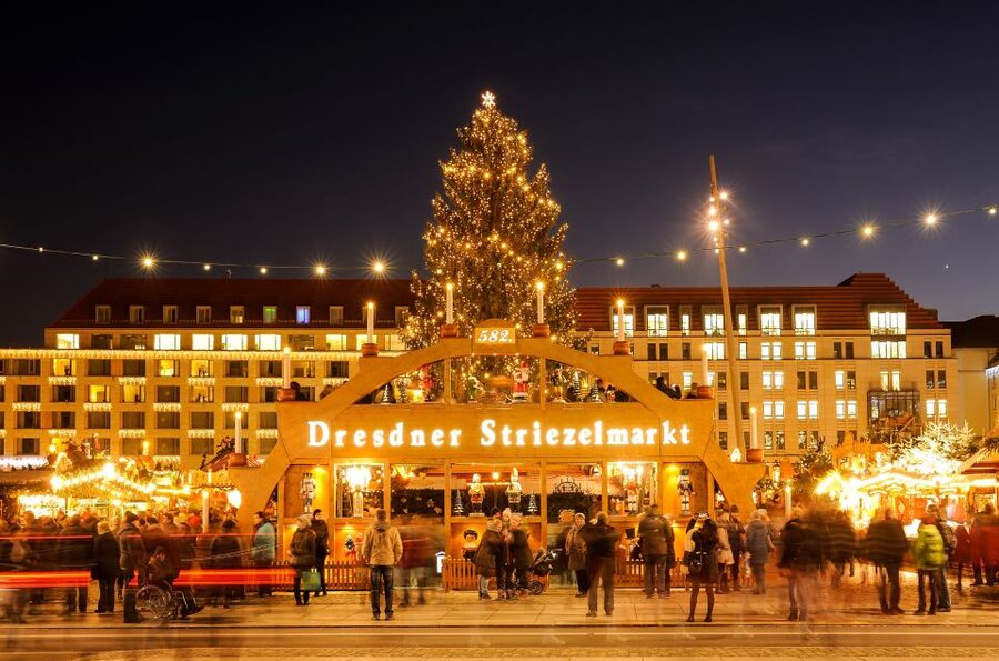 From Prague: Dresden Xmas Market & Saxon Switzerland Tour - Three hours at the Striezelmarkt