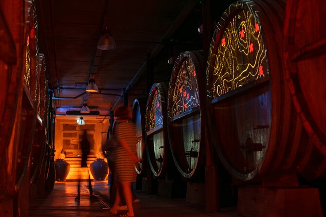 Immersive Christmas cellar visit and Alsace wine tasting - A modern cellar show inside an old winery