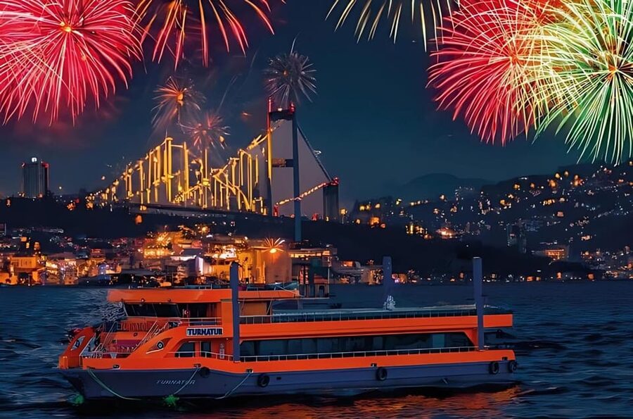 Istanbul: New Year's Eve Dinner Cruise / DJ & Drinks 2027 - Hotel pickup makes the late return easier