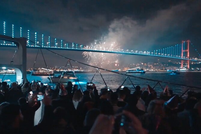 Istanbul New Year's Eve Dinner Cruise With Fireworks Shows 2026 - Dinner, drinks, music, and the midnight fireworks