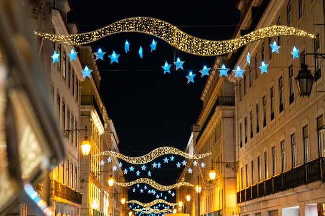 Lisbon Christmas Lights Tuk-Tuk Tour with Local Guide - Chiado, Armazéns do Chiado, and festive street scenes