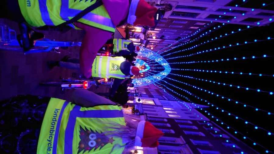London Christmas Lights Bike Tour - Southbank markets and the London Eye