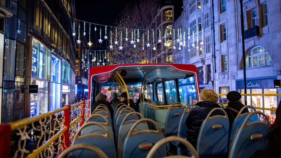 London: Christmas Lights Santa Sleigh Open-Top Tour - Starting at Embankment Station