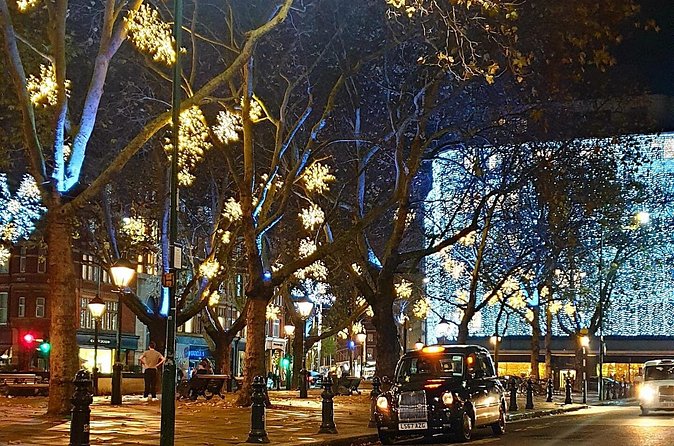 Magical Christmas Lights in London: Private Black Cab Tour - Trafalgar Square closes the main route with a Norwegian spruce