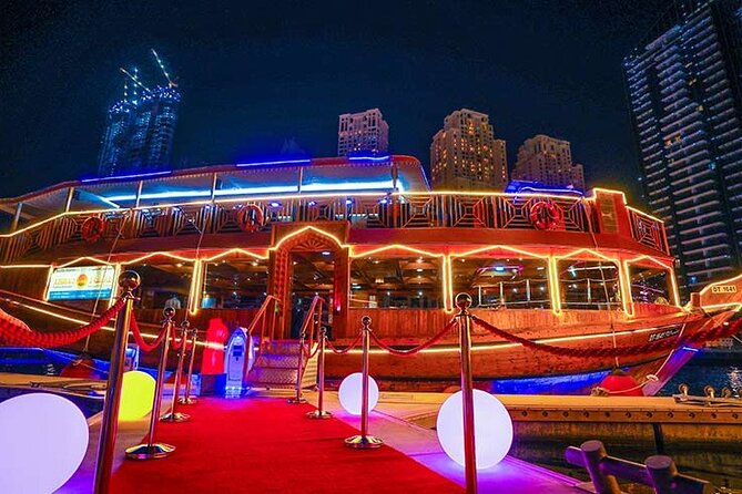New Year Celebration In Arabian Gulf in Creek with Midnight Cake - Live entertainment while the city lights pass