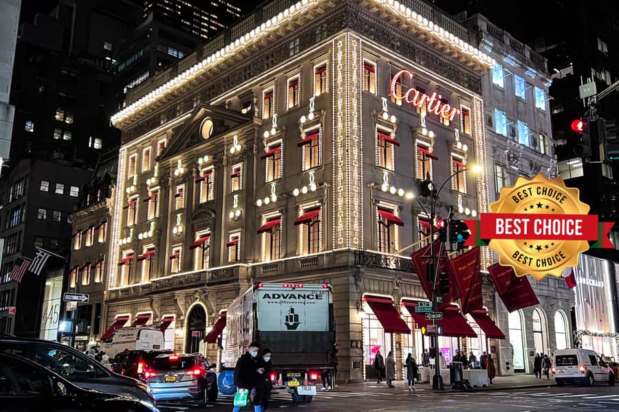 New York: Rockefeller Center Christmas Tree Pedicab Tour - Rockefeller Center and the crystal star