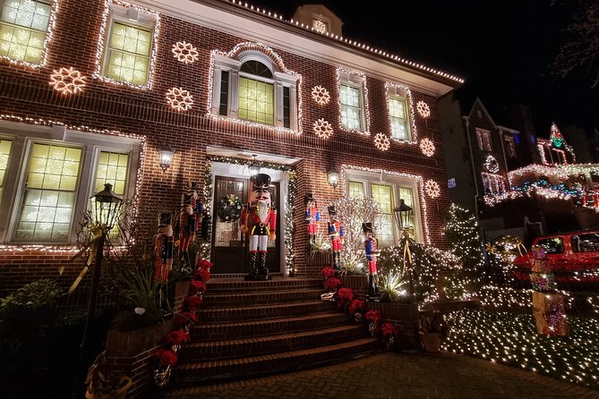 NYC: Dyker Heights Christmas Lights Express Hot Coco+Santa Cookie - Walking among the Dyker Heights displays