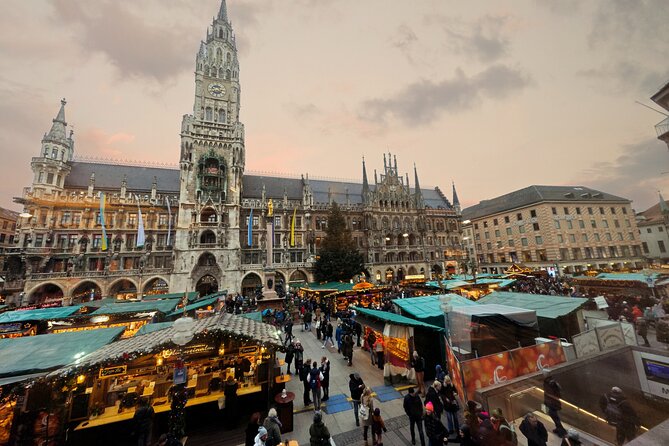Private Munich Christmas Walking Tour + Glühwein & Snacks - Marienplatz, the main Christmas market stop