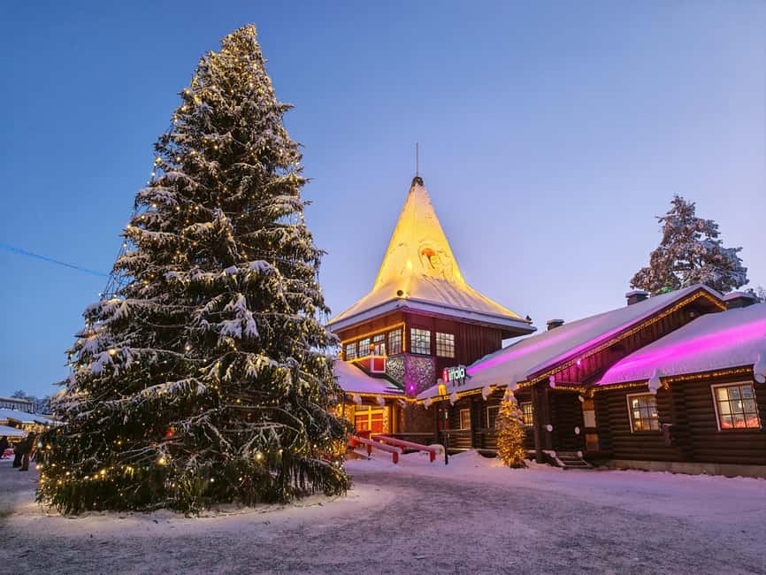 Rovaniemi: Santa Village,2km Husky Sled Ride & Snowman World - Meeting Santa after a 30 to 60 minute wait