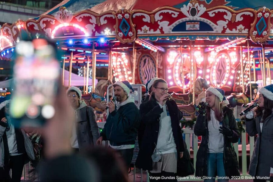Toronto: Festive Lights Bus Tour - The Financial District after dark