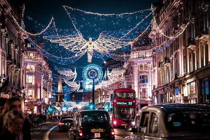 Vintage Top Deck London Christmas Lights Tour - Harrods offers a more polished festive scene